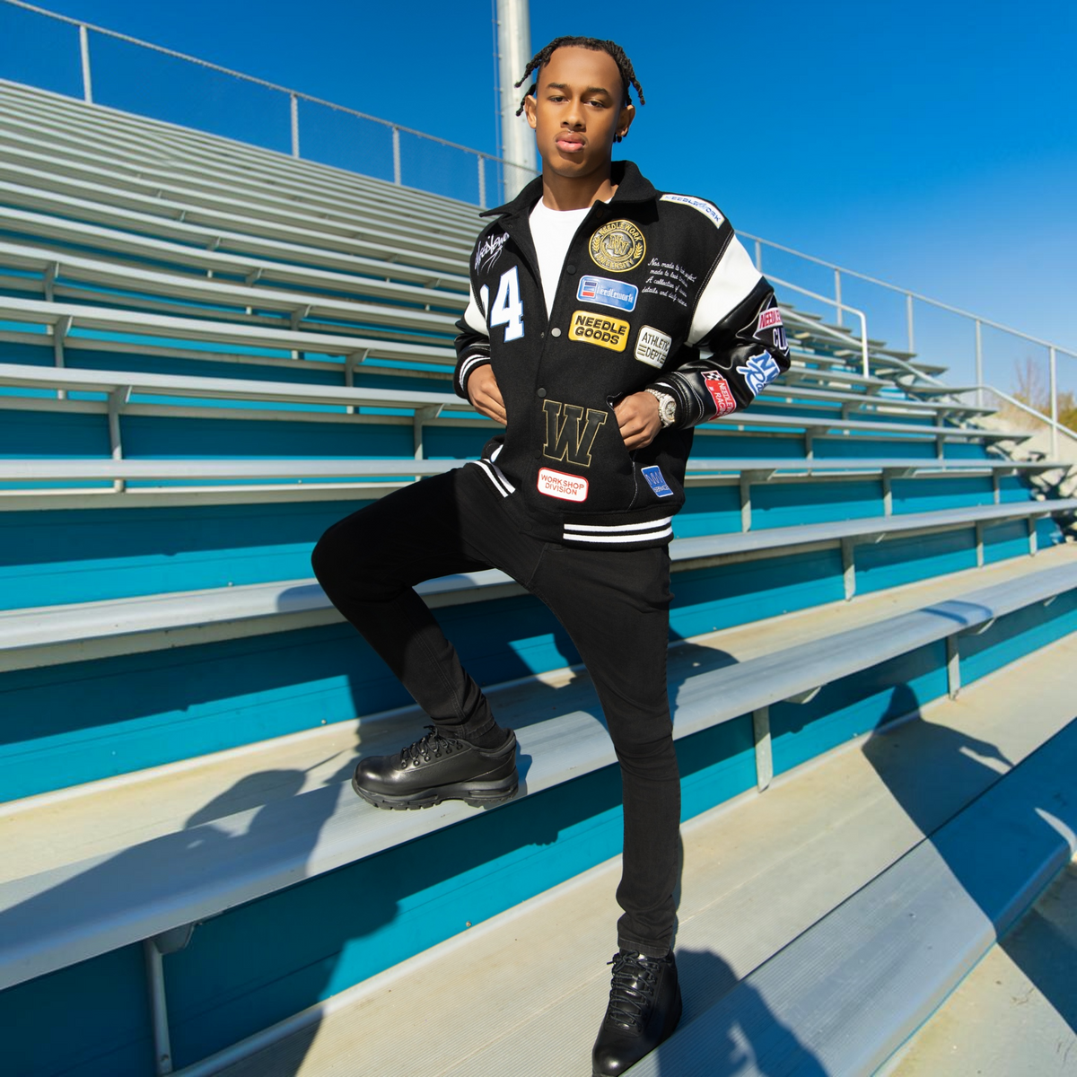 Varsity Letterman Jacket Black