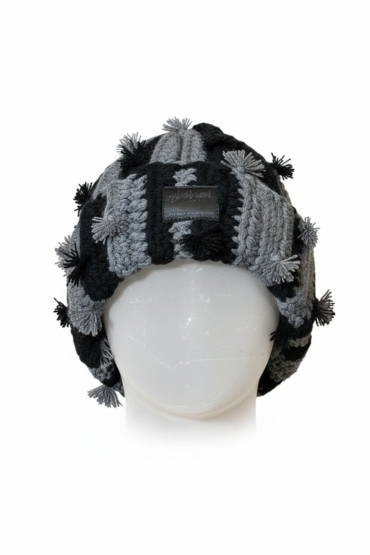 Knit Hat Gray & Black
