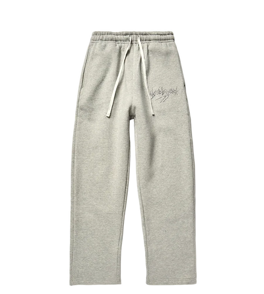 Rhinestone Pants Basic Essential Gray Sweatpants