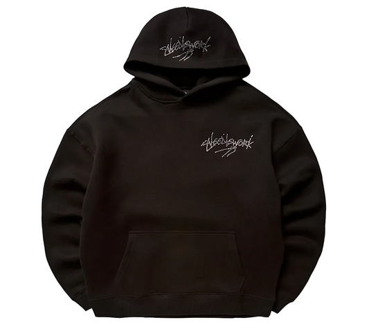 Rhinestone Hoodie Everyday Essentials Black