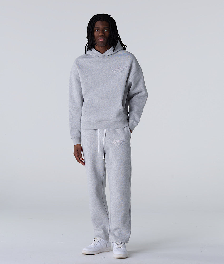 Rhinestone Pants Basic Essential Gray Sweatpants