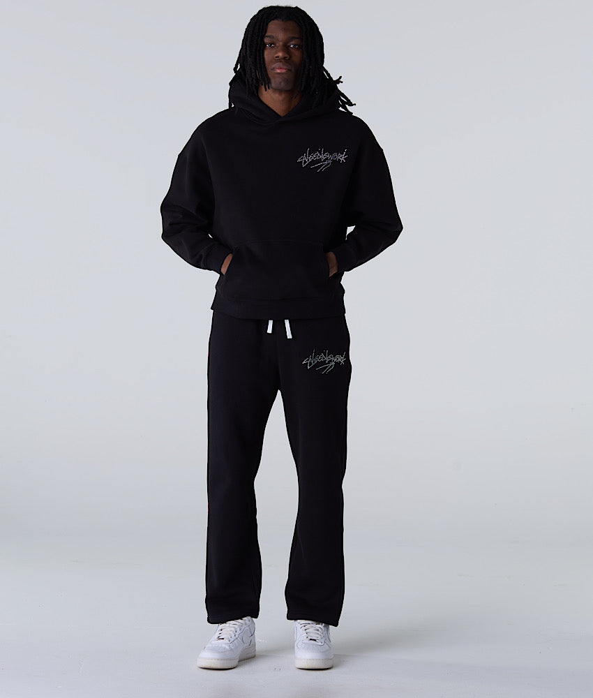 Rhinestone Everyday Essentials Pants Black