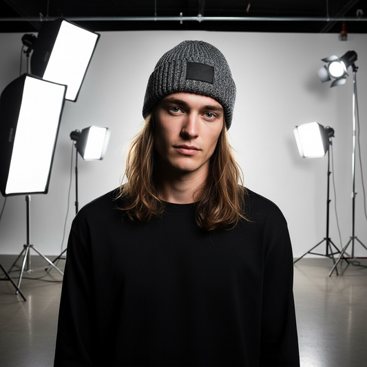 Knit Beanie Gray/Black Blend