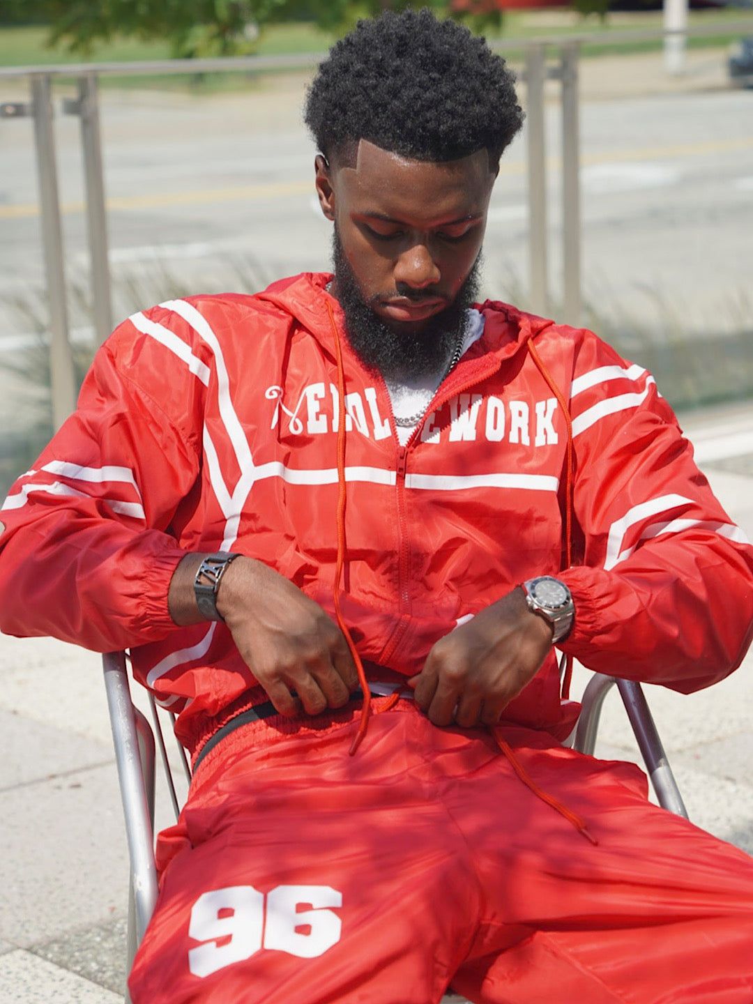 Feel the fear Red Nylon Jacket
