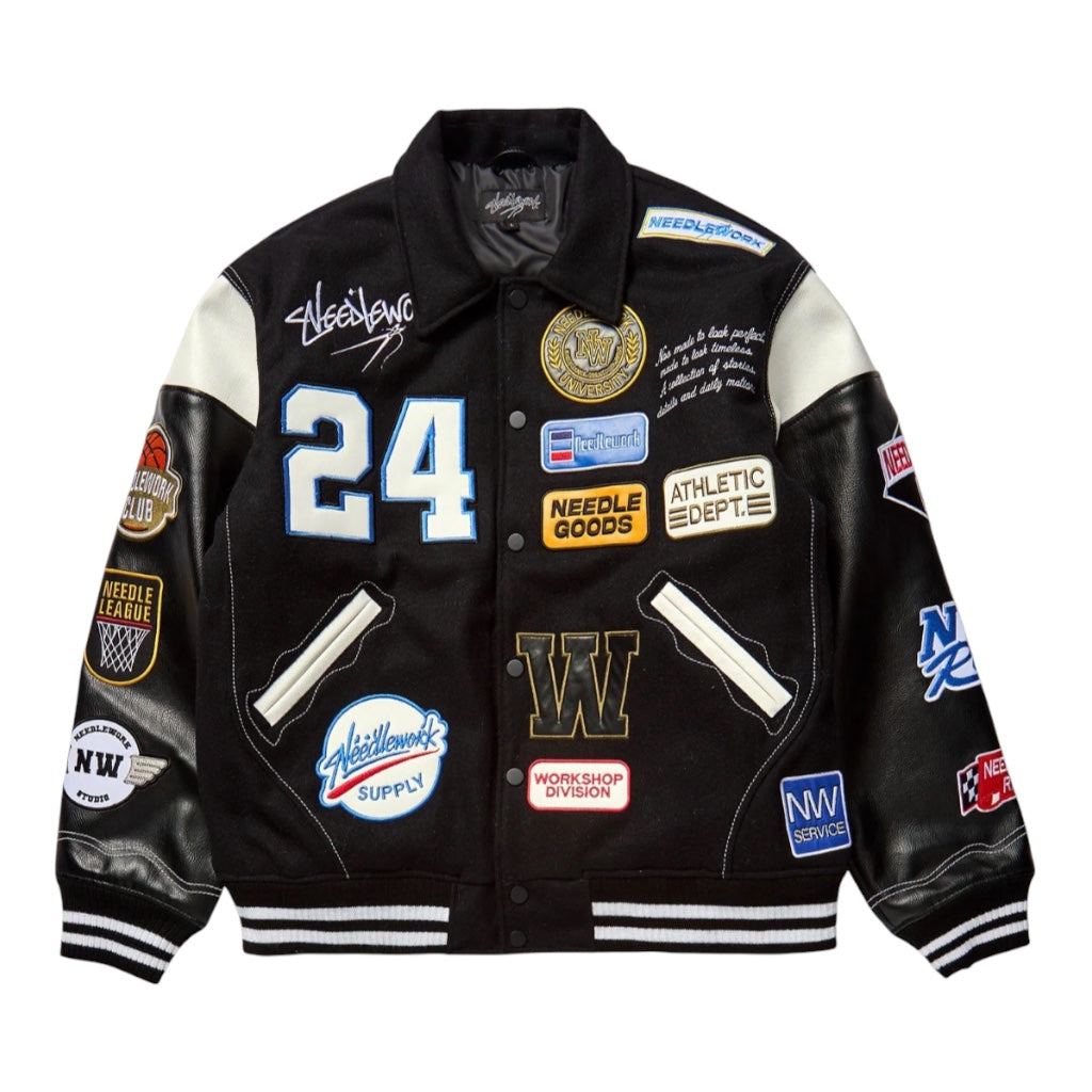 Varsity Letterman Jacket Black