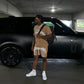 Relationships Over Money Shorts Tan