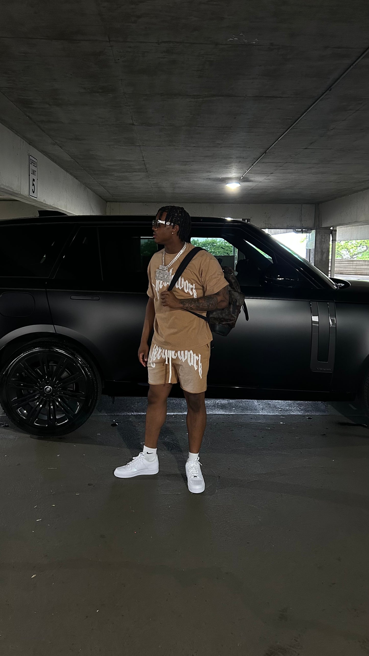 Relationships Over Money Shorts Tan