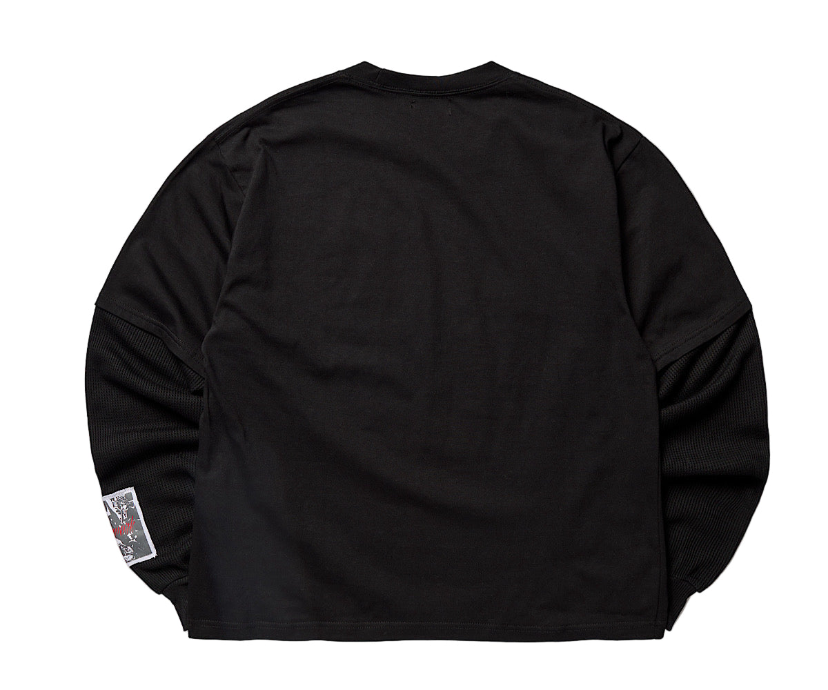 Keep the Faith Thermal Tee (Black Sleeves)