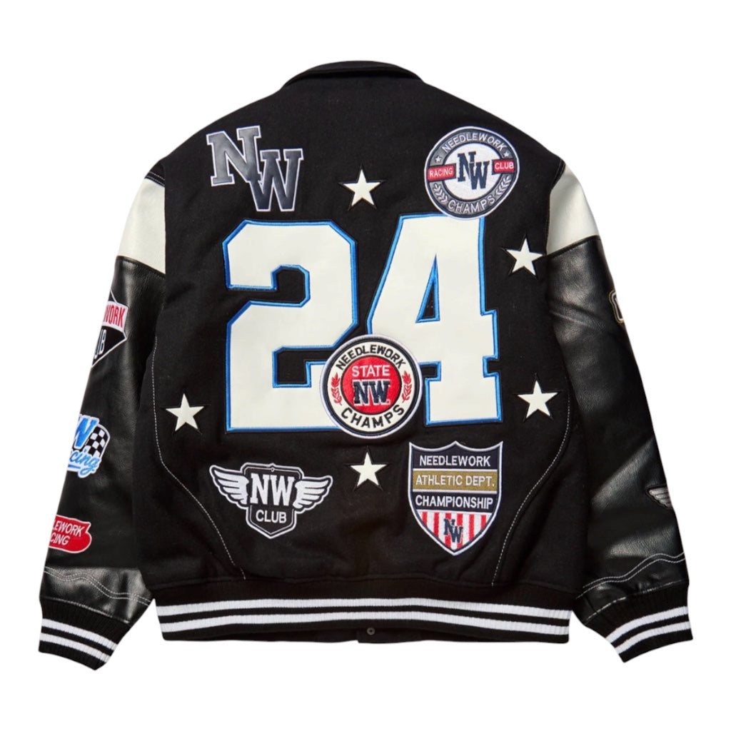 Varsity Letterman Jacket Black