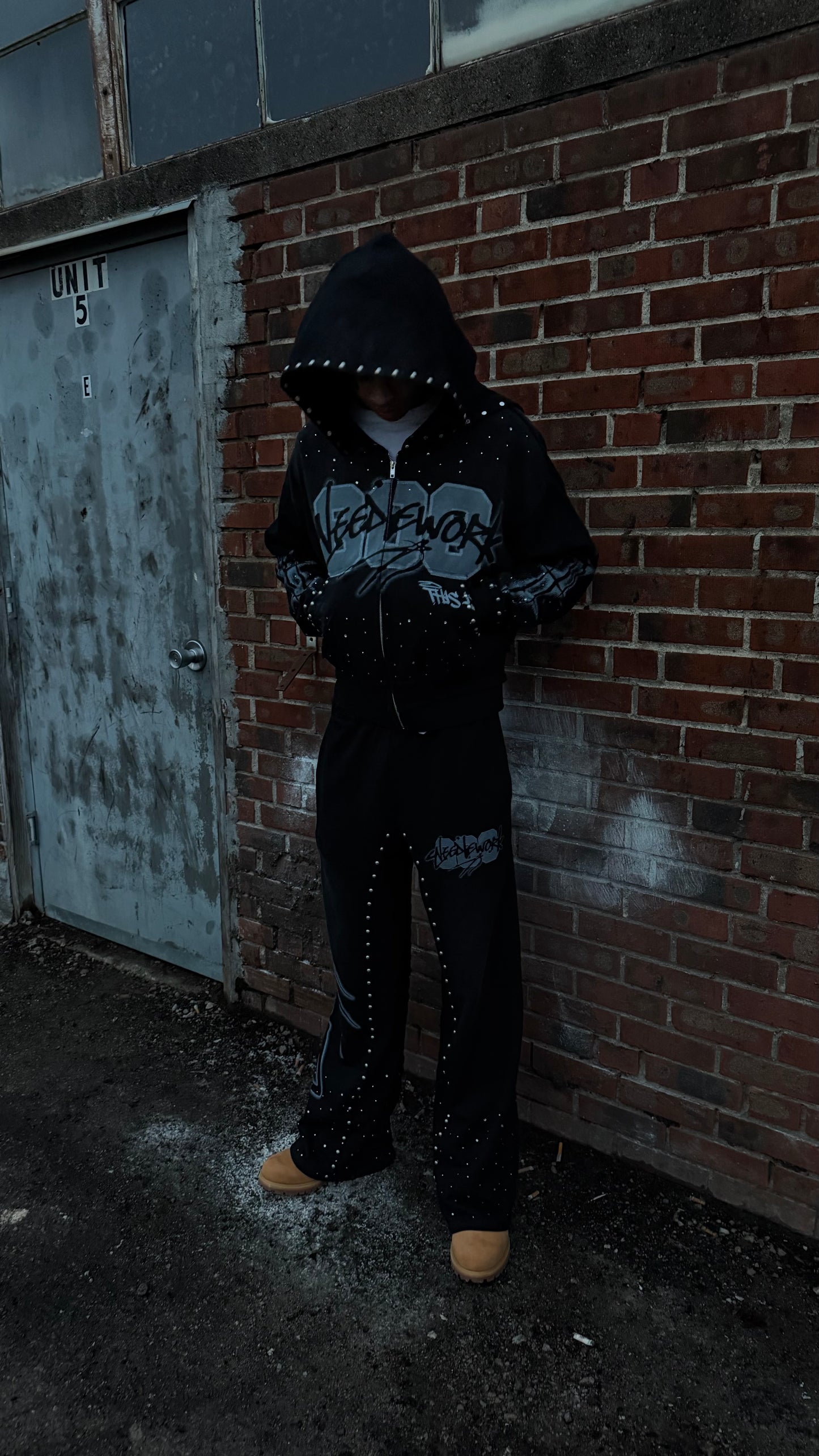 This is Art Double Hoodie Zip-Up Black