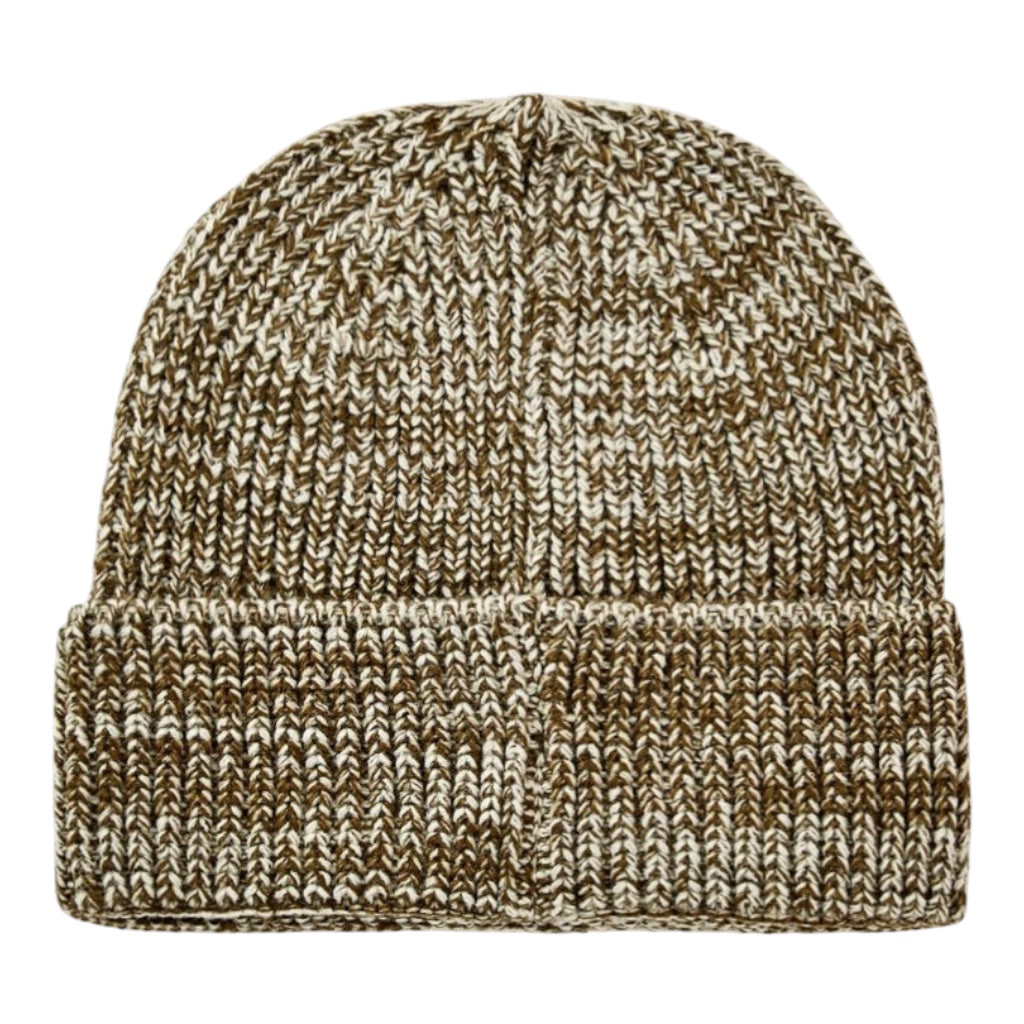 Knit Beanie Brown & White