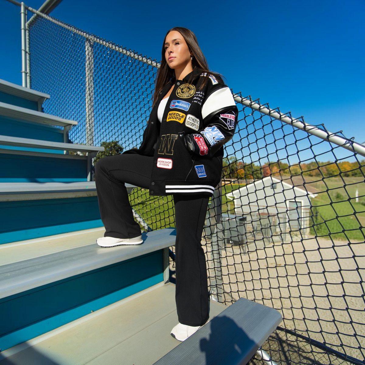 Varsity Letterman Jacket Black
