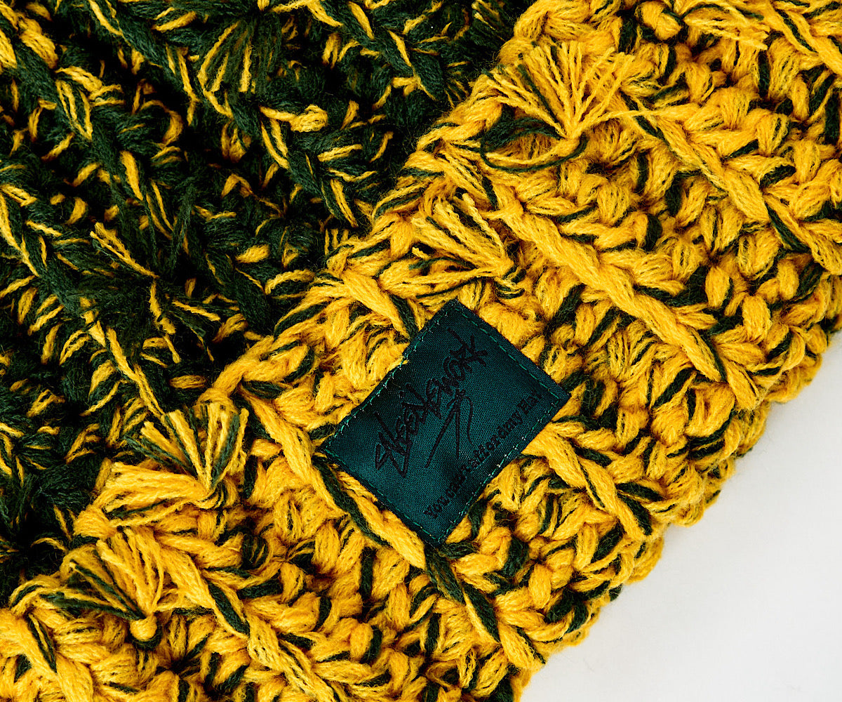 Knit Hat (green/gold)