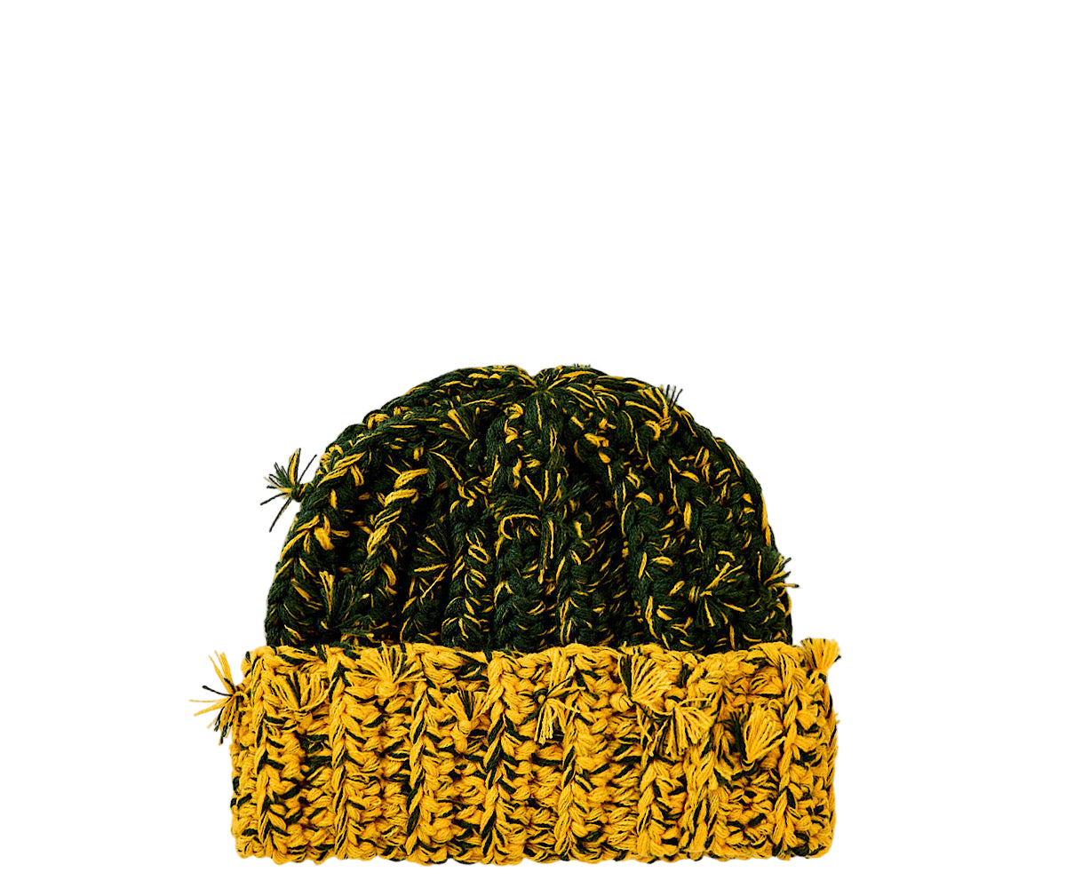 Knit Hat (green/gold)