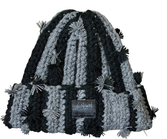Knit Hat Gray & Black