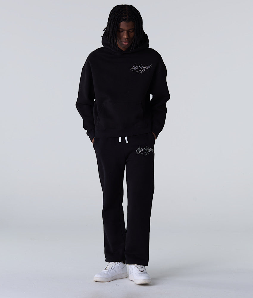 Rhinestone Everyday Essentials Pants Black