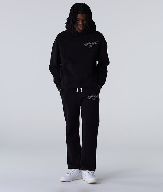 Rhinestone Hoodie Everyday Essentials Black