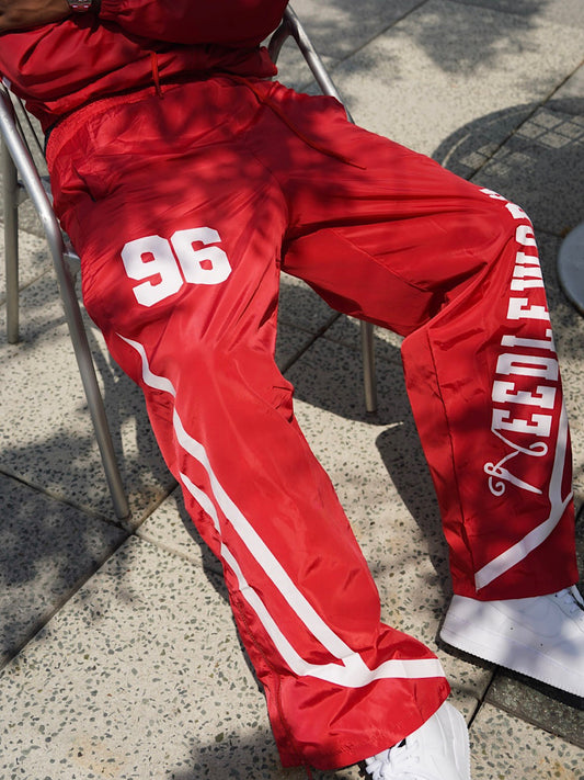 Feel the fear Red Nylon Pants