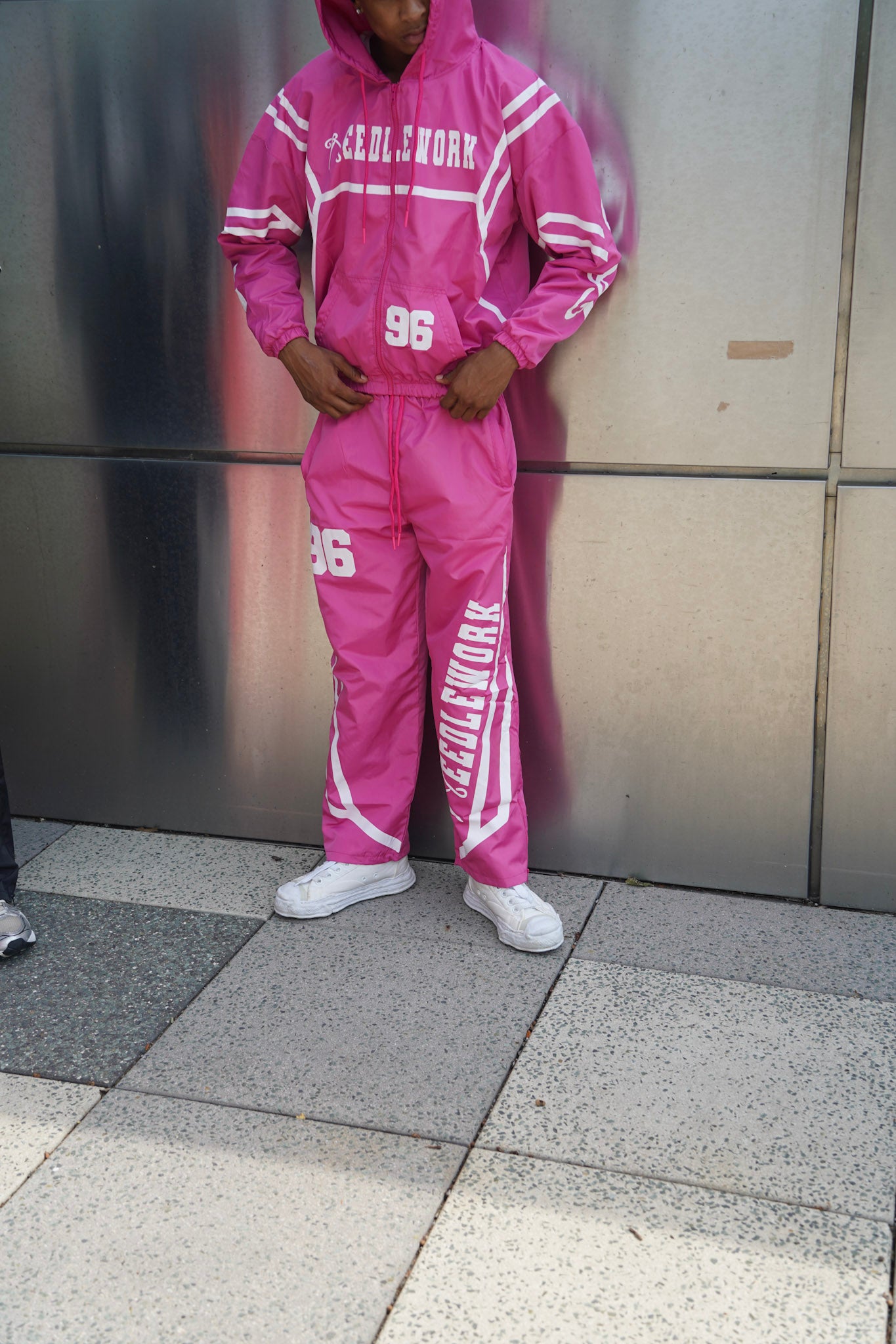 Pink Feel the fear Nylon Jacket